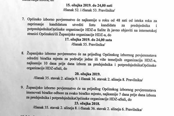 Izbori za predsjednika i potpredsjednika Općinske organizacije HDZ-a Sali